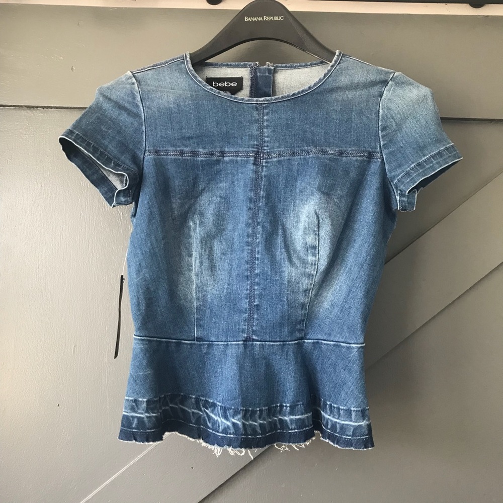 NWT! Adorable Bebe Denim Top
